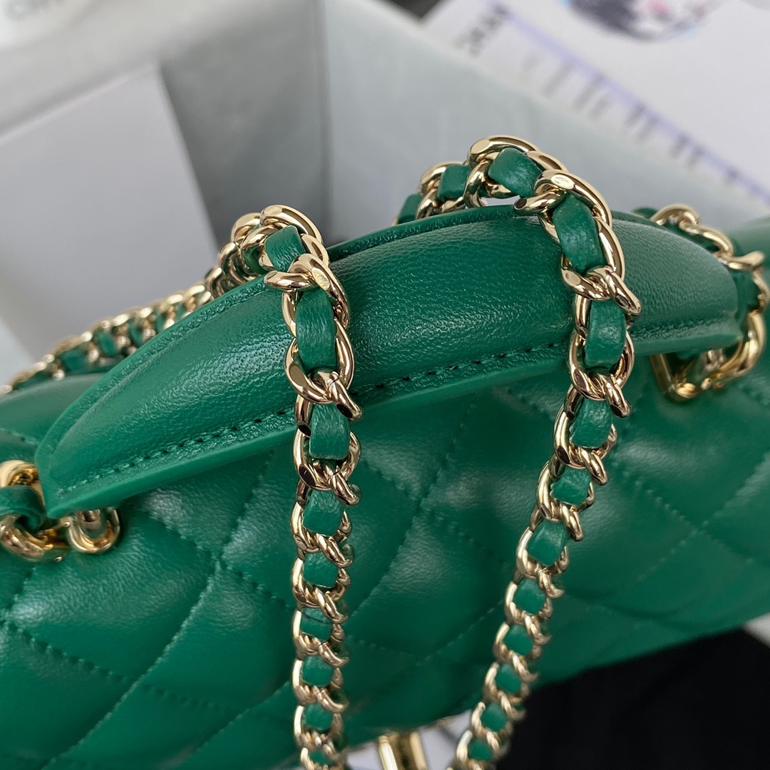 Small Classic Flap Lambskin Handbag Shoulder Bag AS2431 Green